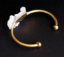 Load image into Gallery viewer, Quartz and Gold Bangle, Quartz Bracelet
